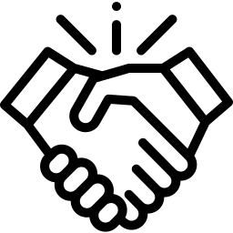 handshake-icon-image representing collaboration through nutrition consultation and counseling